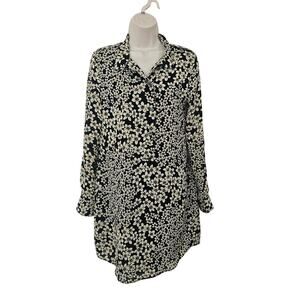 EQUIPMENT FEMME Long Sleeve Freda Dress in True Black Multi Size XS